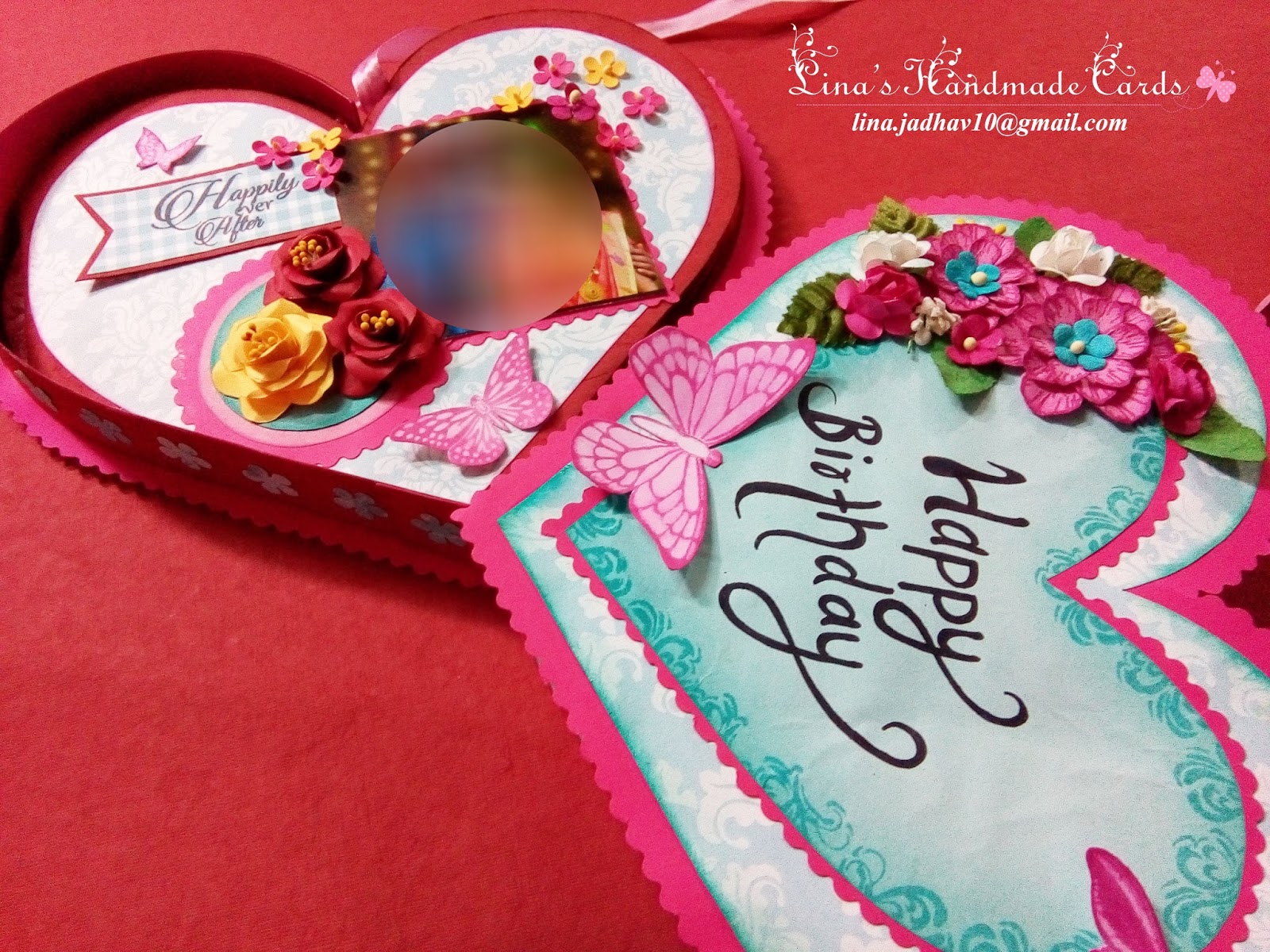 Lina's Handmade Cards Two Heart Shaped Cards!!!!!!!!!