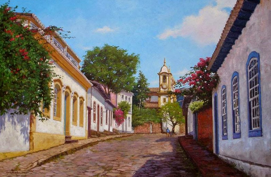 oleos-casas-de-pueblos paisajes-campesinos-pintados
