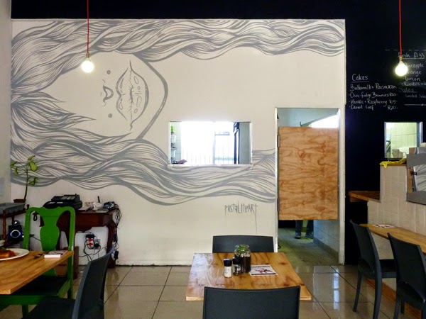 Restaurant Review: Parc Cafe - another awesome Durban spot - mural by Pastel Heart