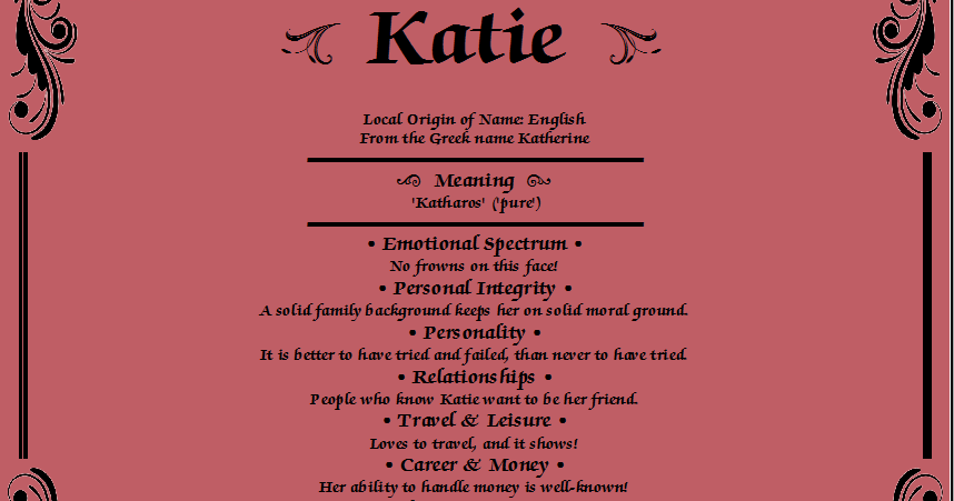 Katie - Meaning of Name