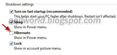 in Windows 8 How to Enable Hibernate Option