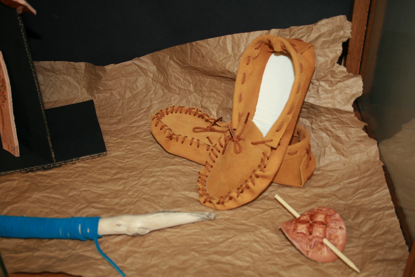 Cathedral Home students display their leathercraft at the Albany County Library Wyoming Arts