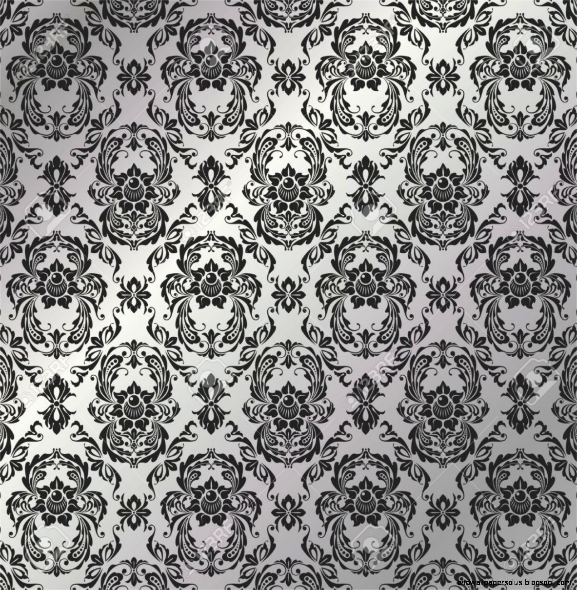 Graceful Decorative Wallpaper Of Silvery Tones Royalty Free Graceful Decorative Wallpaper Of Silvery Tones Royalty Free