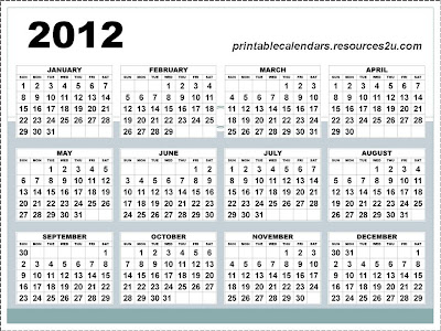 Printable Calendar 2012 Yearly on Printable Calendars 2012  2012 Calendar Yearly Template