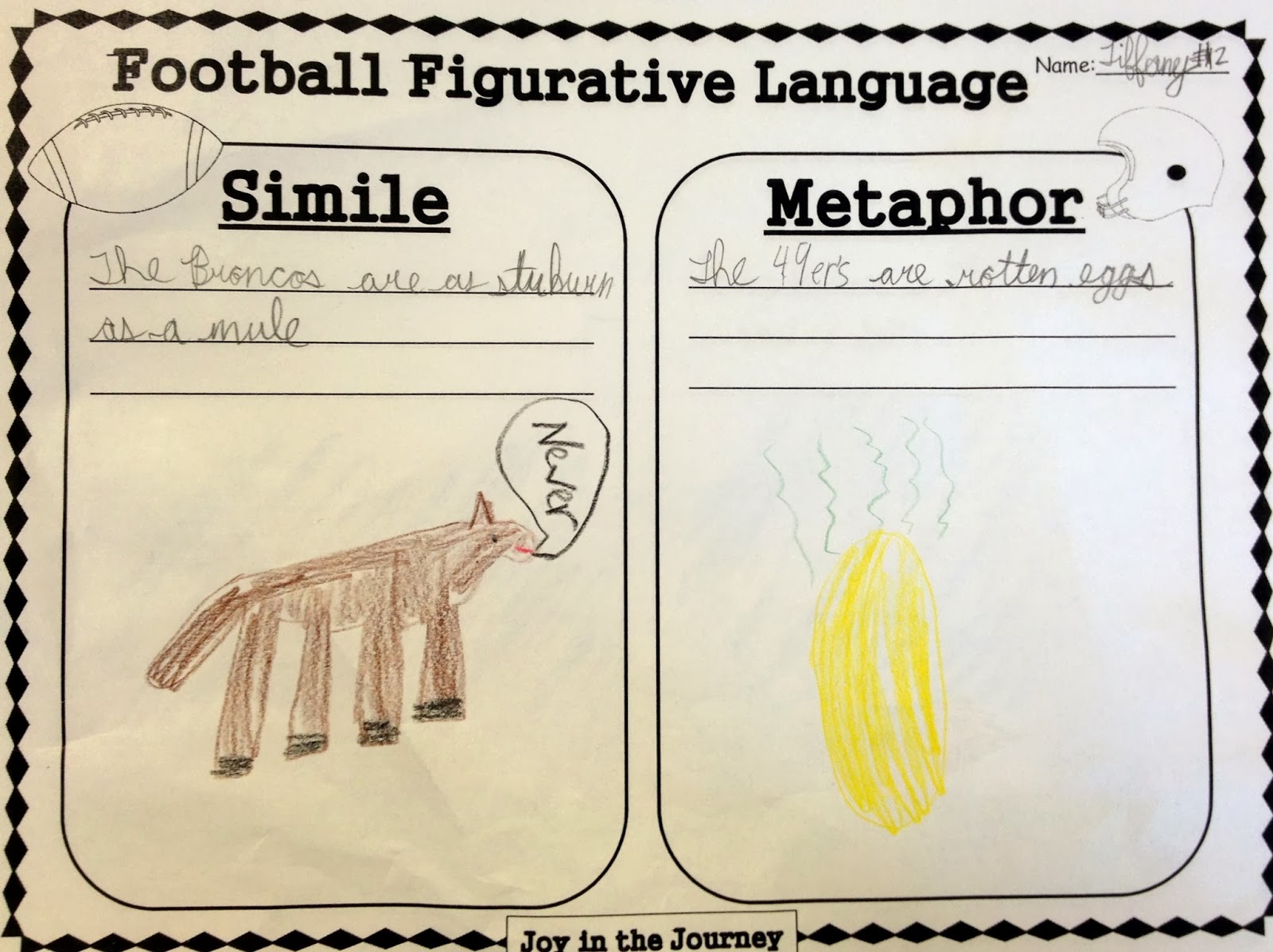 Sports Figurative Language Joy in the Journey Teaching