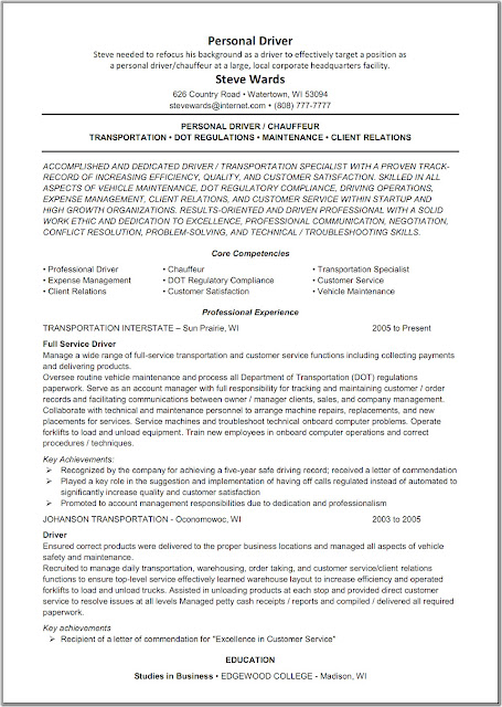 resume samples lift driver resume