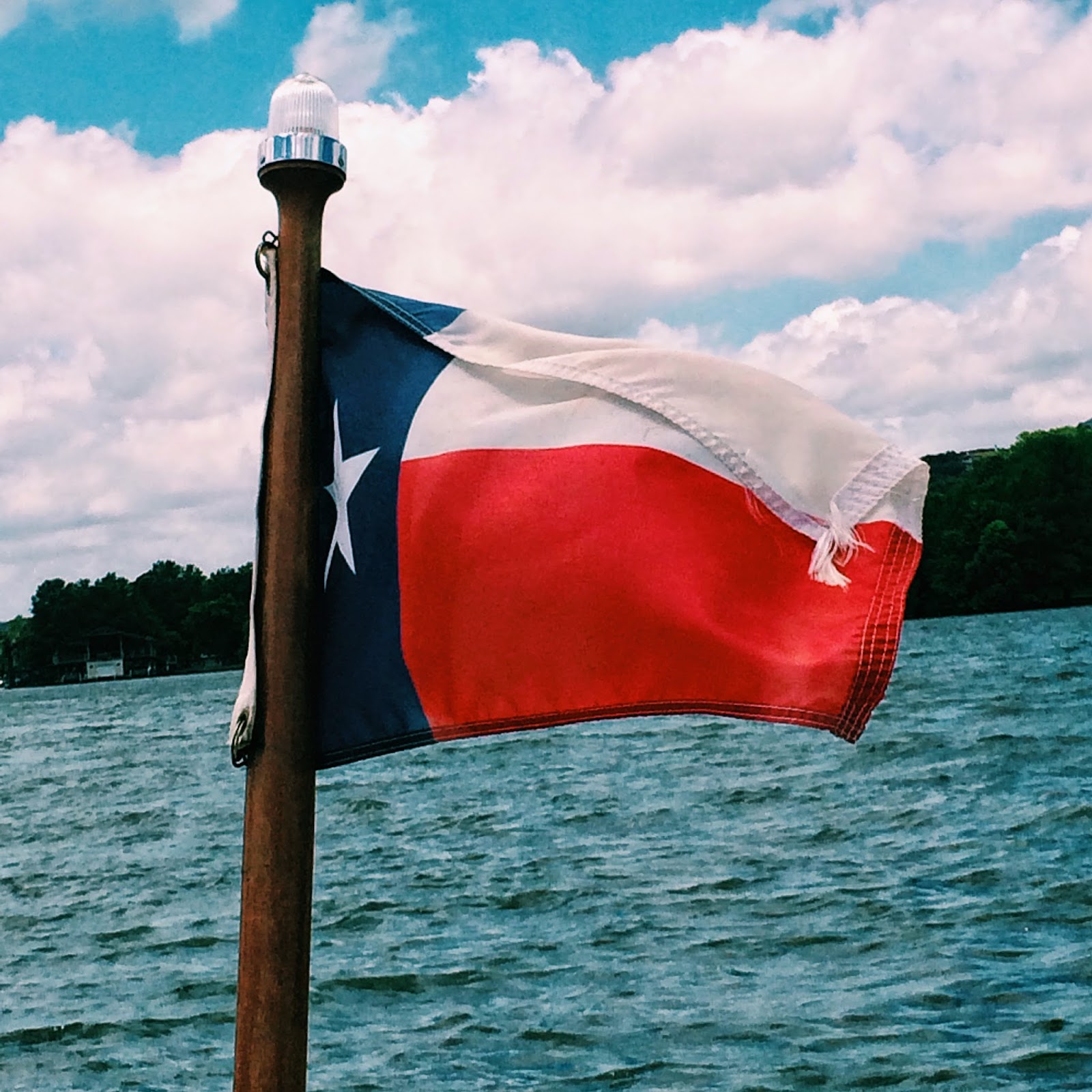 Lake Austin, Lake Austin Texas, Lake Austin Texas Flag, Texas Flag, Lone star Flag, Flag on a Boat. Austin TX, Austin Texas