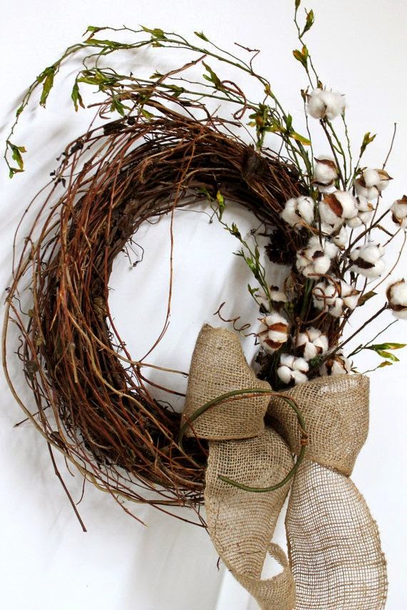 The Essence of Home: Cotton Grapevine Wreath