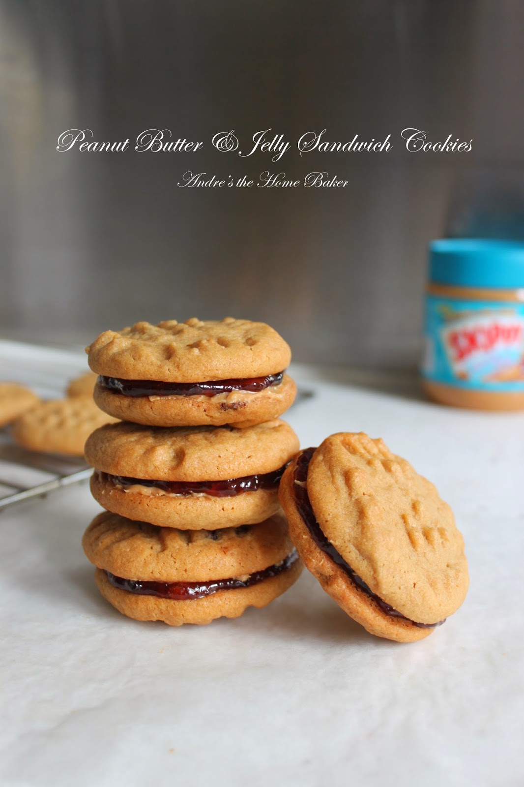 ♥ PB&J Peanut Butter & Jelly Sandwich Cookies ♥ Andre's the Home Baker