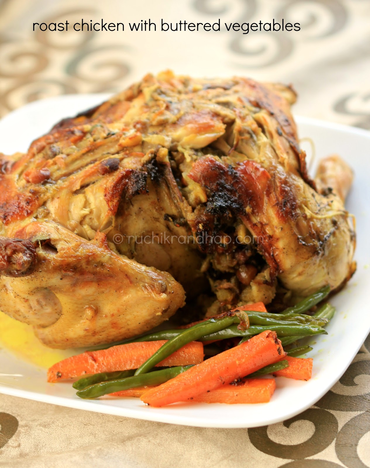 Ruchik Randhap (Delicious Cooking) Christmas Special Roast Chicken with Bread & Giblet Stuffing