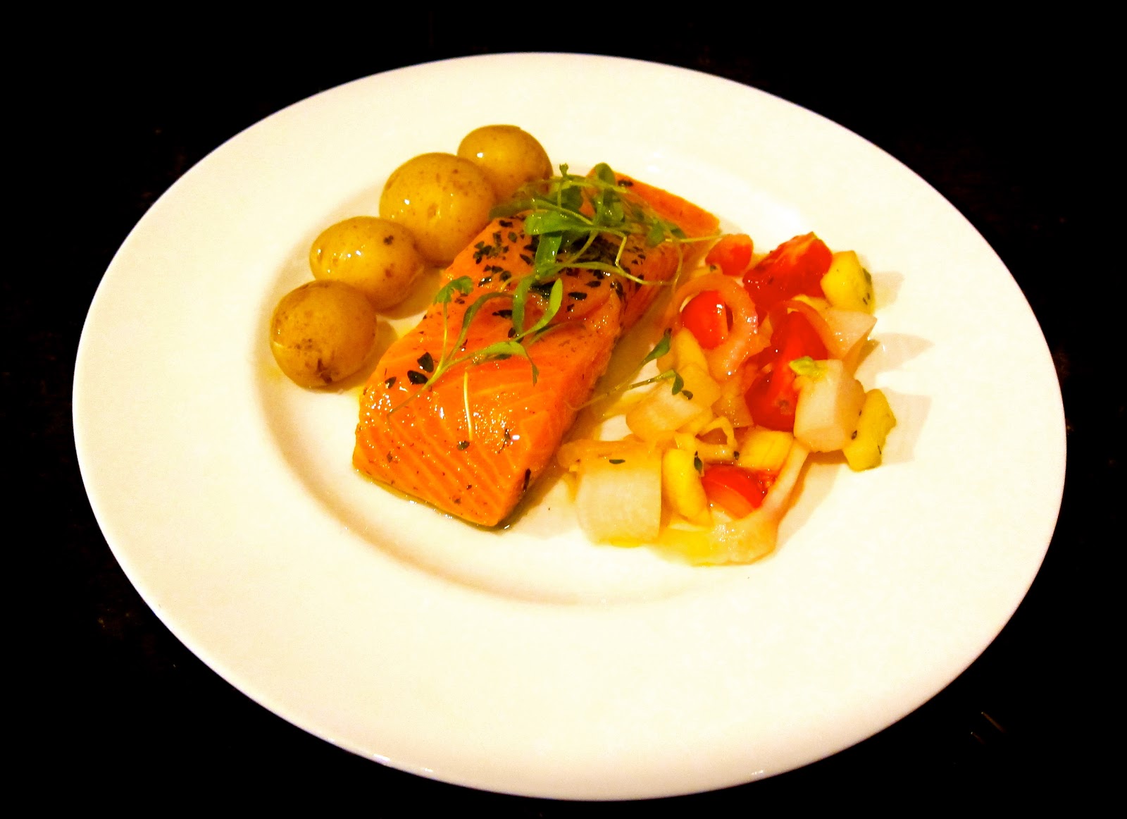 The Renaissance Girl Cooks... Cured Confit of Salmon, cooked sousvide