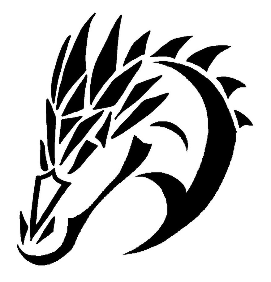 Simple Dragon Head Tattoo