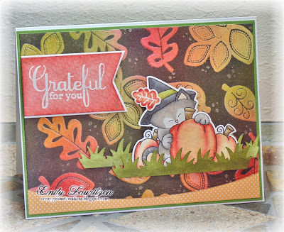 Grateful Fall Card by Emily Lauritzen | Newton's Perfect Pumpkin Stamp set by Newton's Nook Designs #newtonsnook