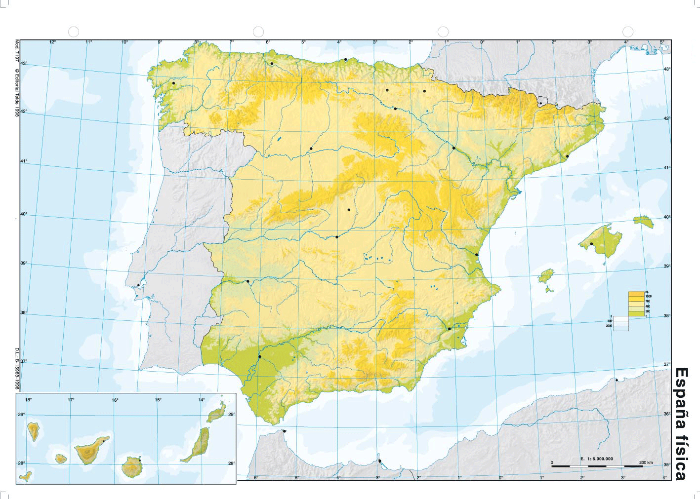 ... de los mares y ríos europeos a localizar en el mapa físico de Europa