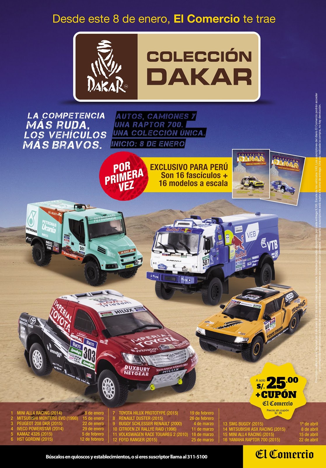 Colección Dakar 1/43 (‎PCT) en Perú Colecciones chéveres