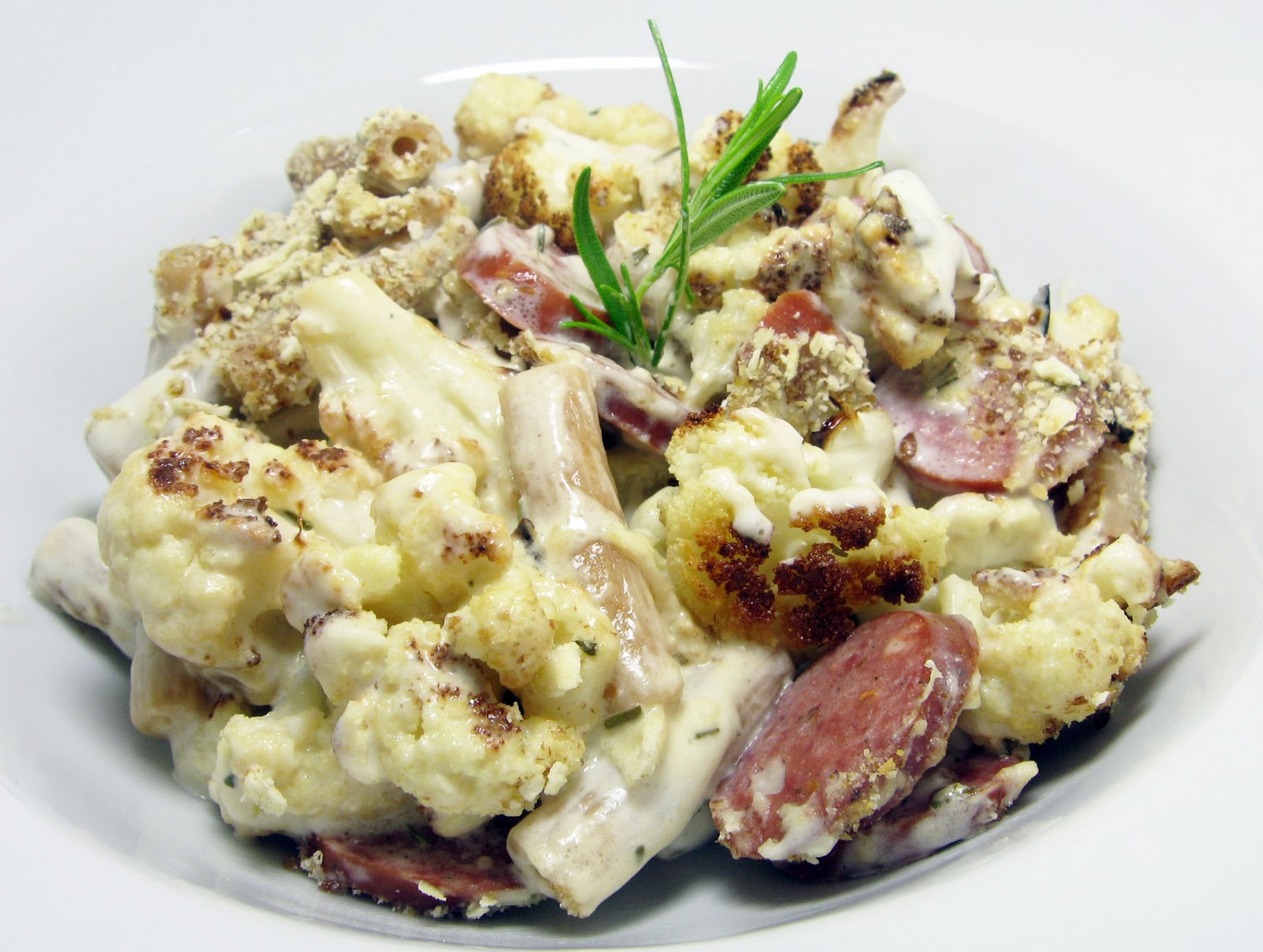 Burp! Recipes Pasta with Creamy Blue Cheese Rosemary Sauce, Roasted