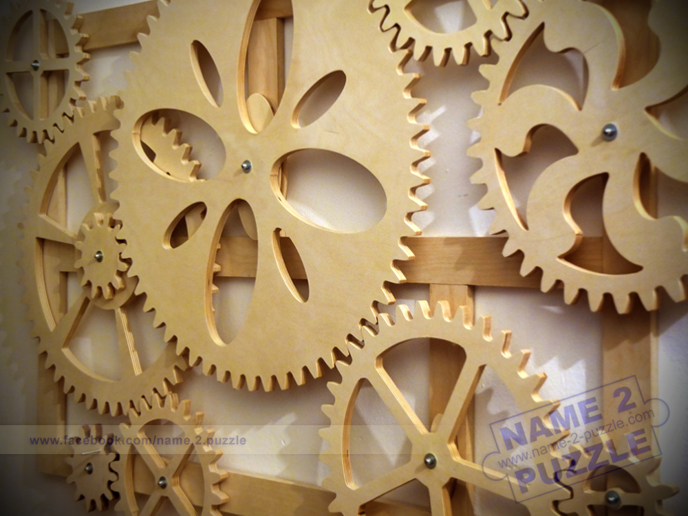 Mechanical Wall Art Kinetic Decor Wooden Gears