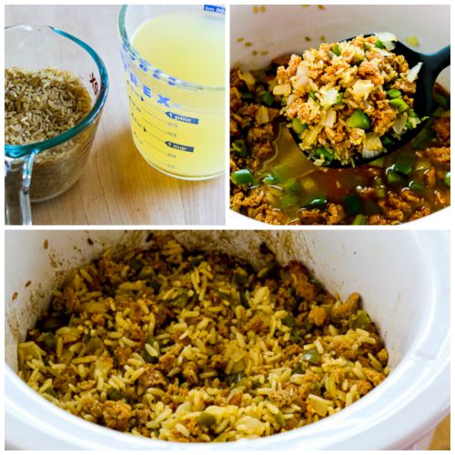 Slow Cooker Spicy Brown Rice with Sausage and Peppers Kalyn's Kitchen