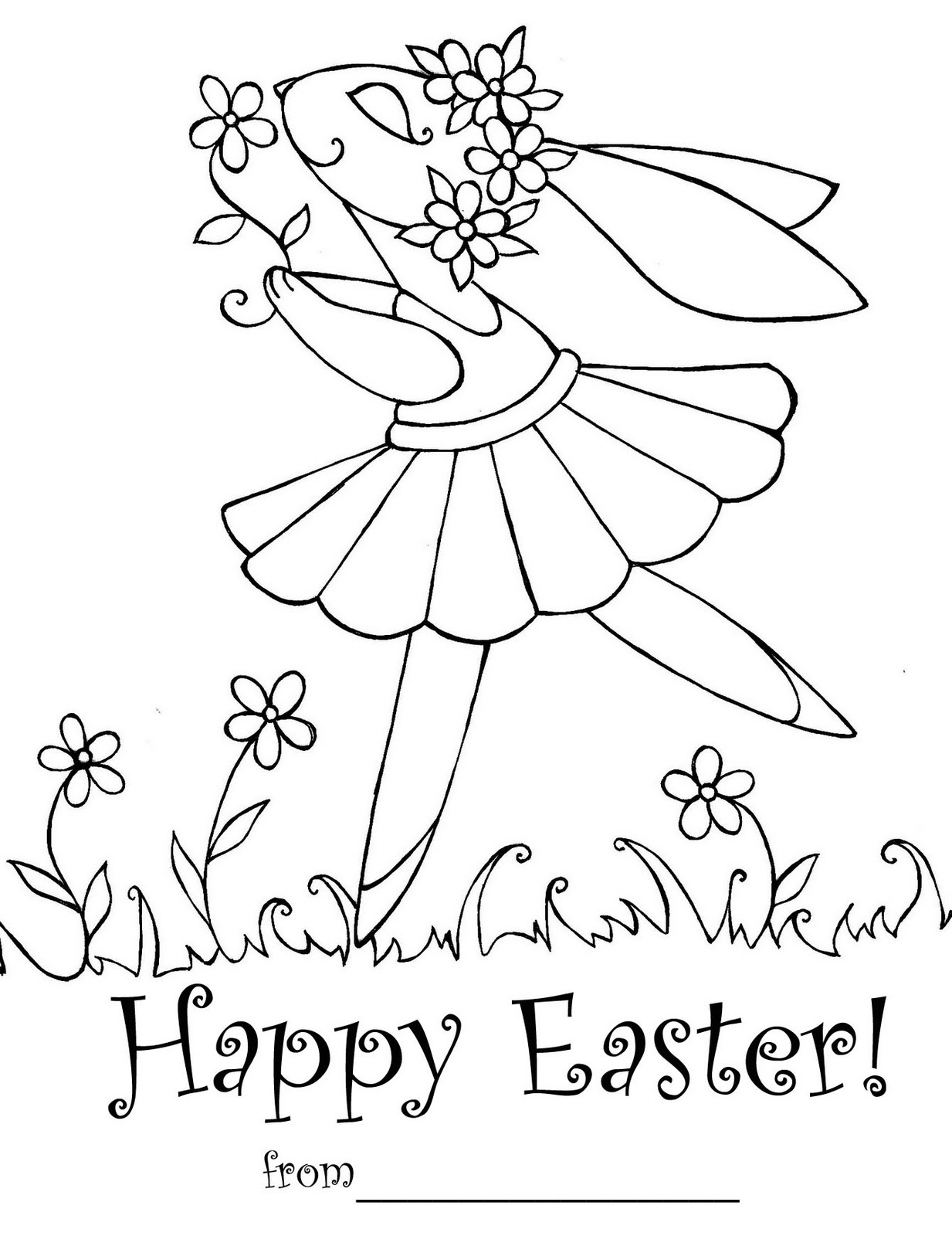 EASTER COLOURING: HIGH RESOLUTION EASTER COLOURING PAGE