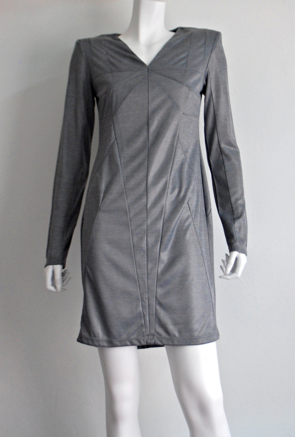 h&m silver metallic dress