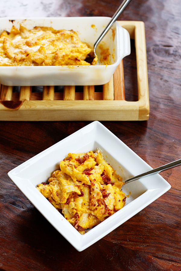 baked butternut squash and bacon mac & cheese Sweet Anna's