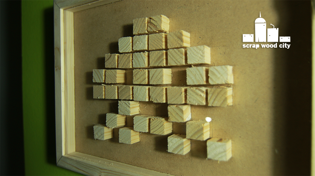 scrap wood city How to make a DIY pixel art picture frame