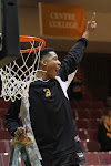 Caleb cuts down the net