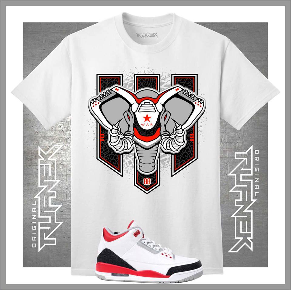 Air Jordan Retro 3 "Fire Red" Shoes Original Rufnek TShirt Jordan