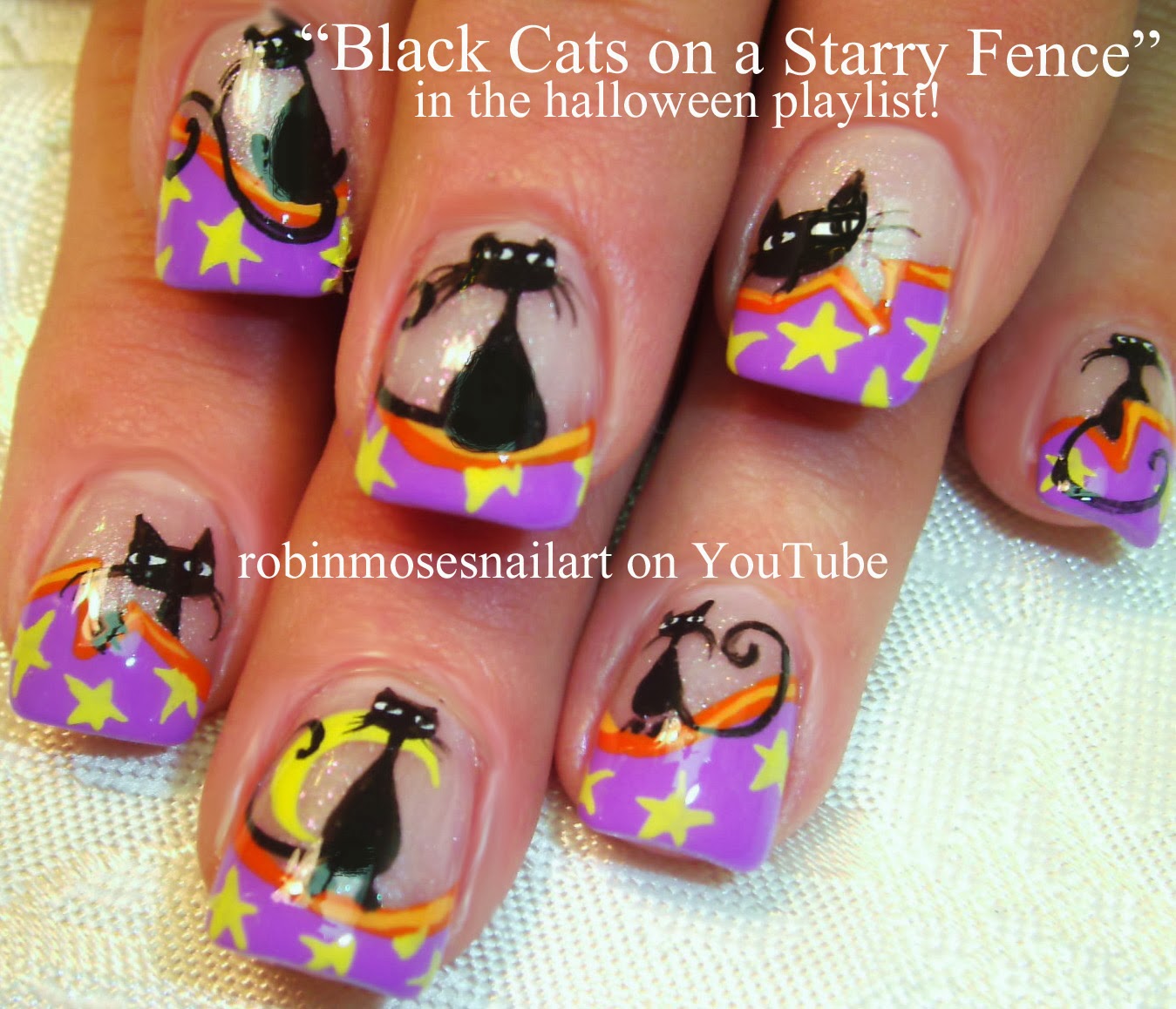 Robin Moses Nail Art "halloween nails" "black cat nails" "cutest