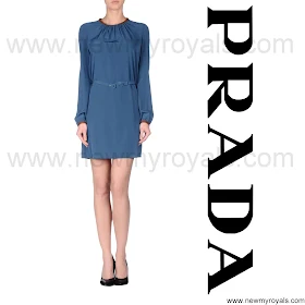 Crown Princess Mary Style PRADA Navy Blue Dress