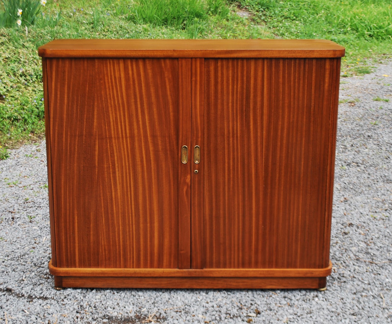 Tribute 20th Decor MidCentury Mahogany Tambour