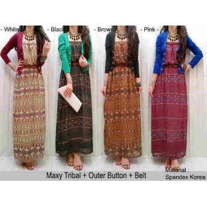 MURAH SURABAYA | JUAL BAJU MURAH SURABAYA: Maxi Tribal + cardigan