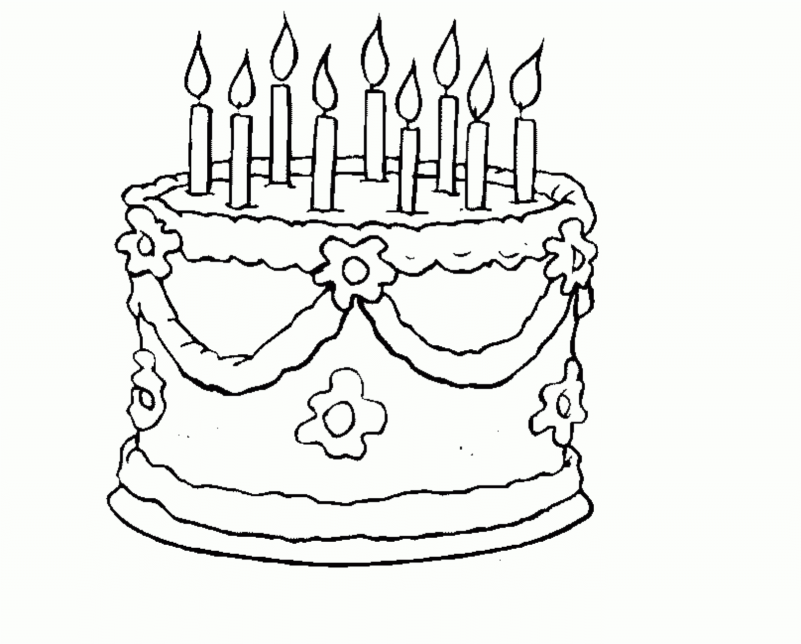 Sweet And Yummy Happy Birthday cake Colour Drawing HD Wallpaper