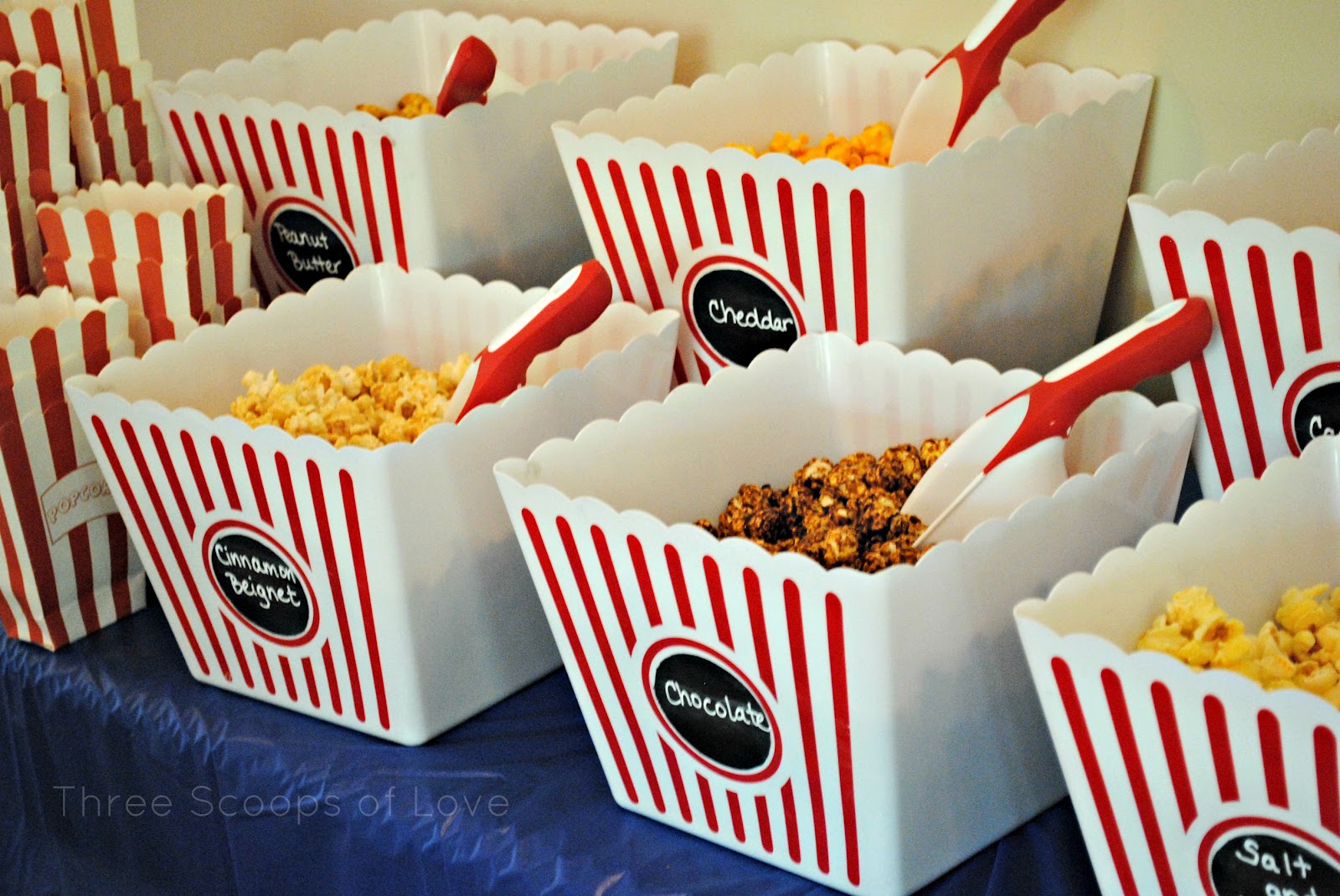 Three Scoops of Love Chalkboard Popcorn Buckets