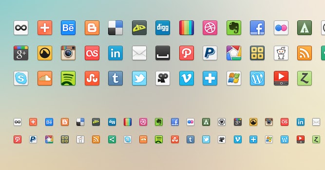 41 iconos de redes sociales en formato .png - El mejor software