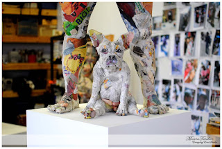 Sculpture of a dog sitting