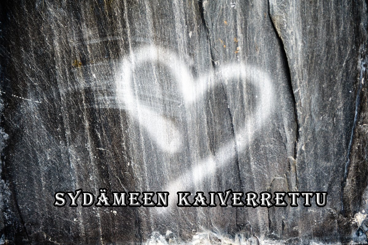 Sydämeen kaiverrettu