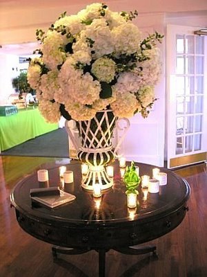 Light Pink Peony And White Hydrangea Centerpieces Floral