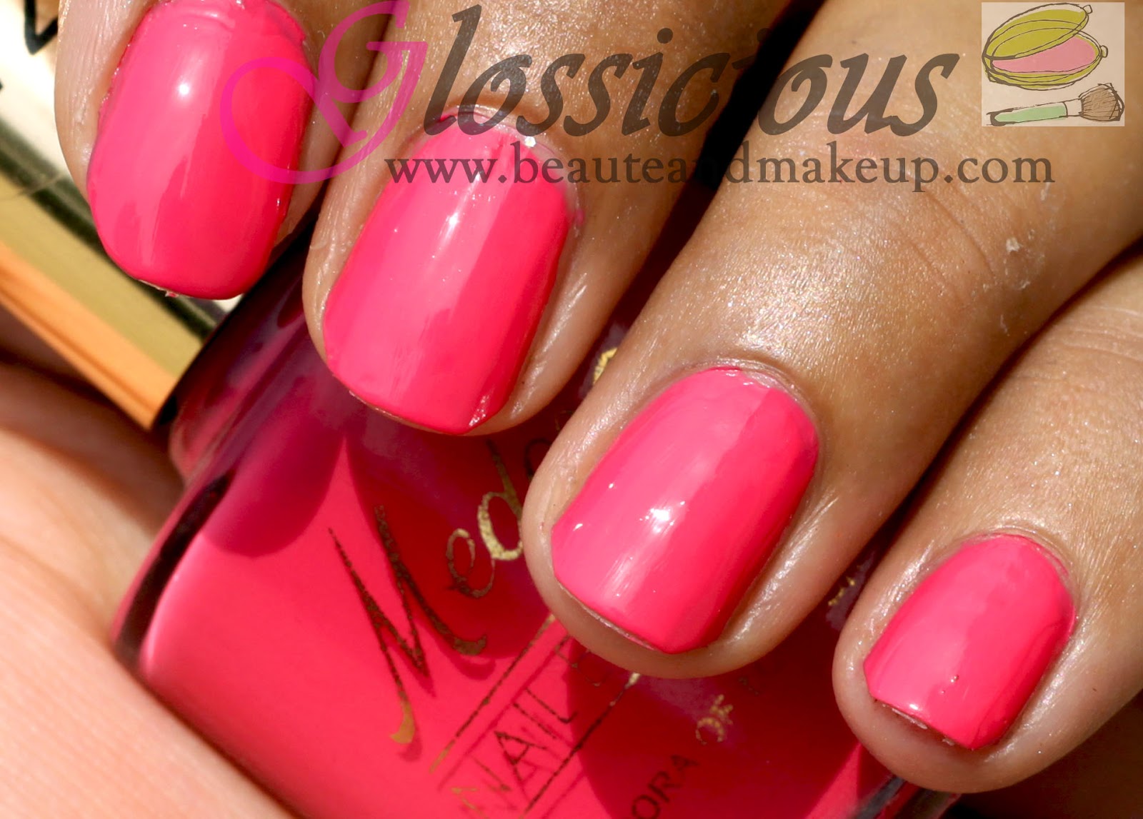 Medora nail polish bright pink in 472 NOTD Glossicious by Sarah