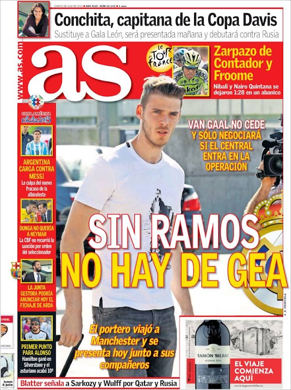 Real Madrid, AS: "Sin Ramos no hay De Gea"