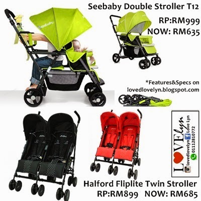 halford twin stroller