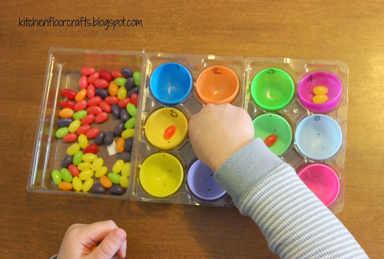 Kitchen Floor Crafts: Jelly Bean Math (3 Preschool Play Invitations)