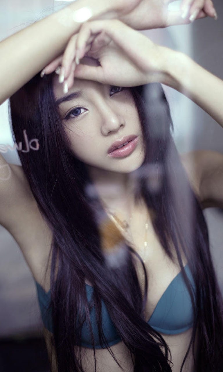 Android Best Wallpapers Sad Asian Girl Blue Bikini Android Best