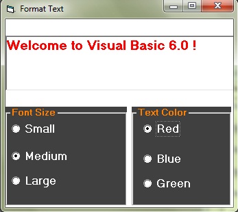 Format text To learn about the frame control