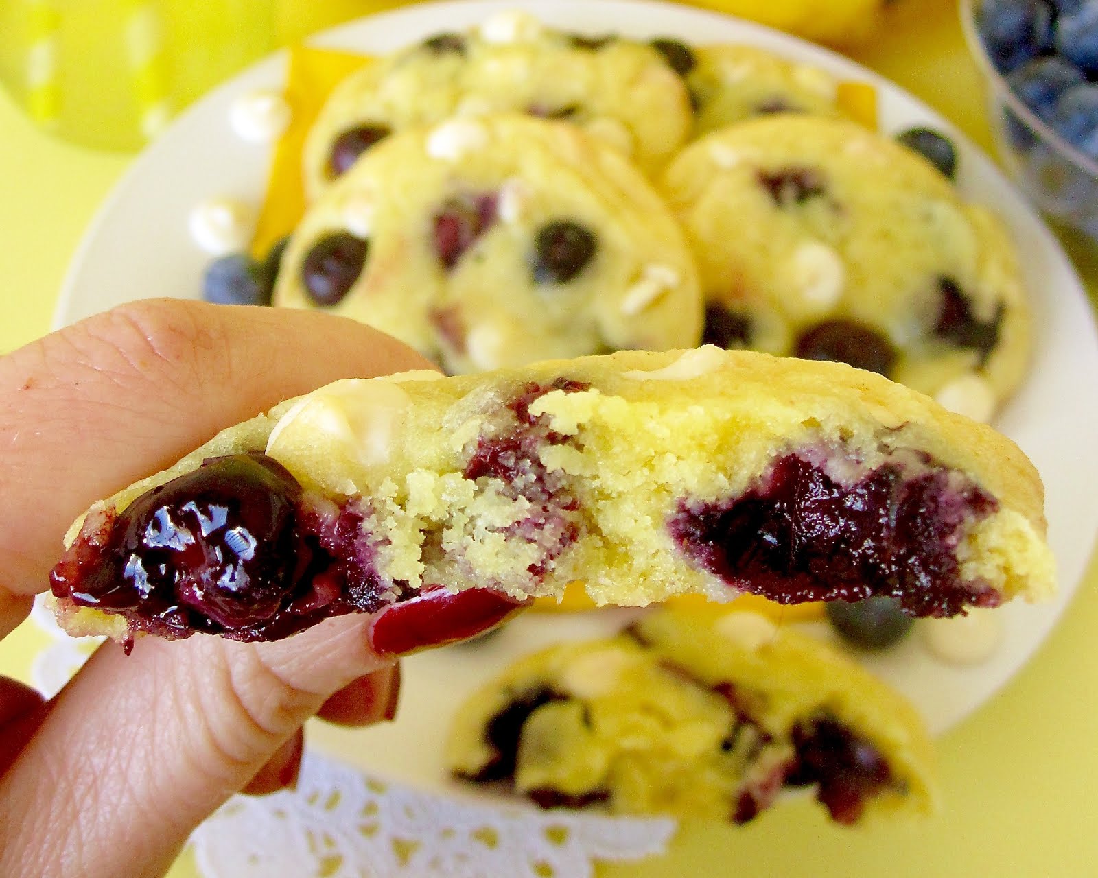 Lemon Blueberry White Chocolate Chip Cookies The Lindsay Ann