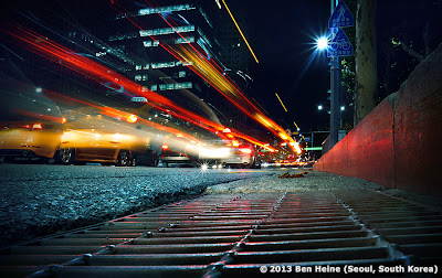 Gangnam Street by Night - Photo by Ben Heine