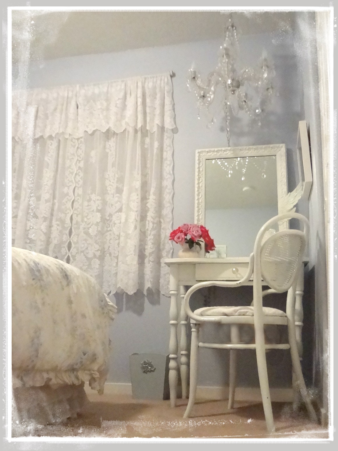 Not So Shabby - Shabby Chic: Chandelier in Guest Bedroom