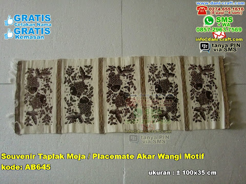 Souvenir Taplak Meja Placemate Akar Wangi Motif