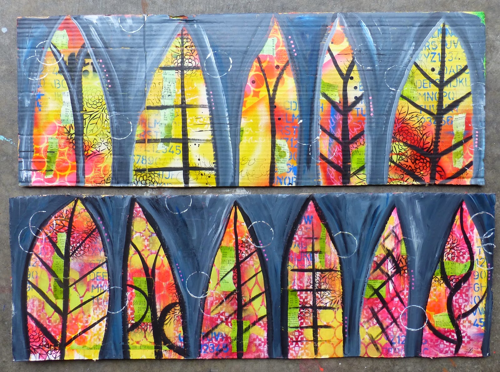 Made by Nicole Cardboard Stained Glass Window Upcycle