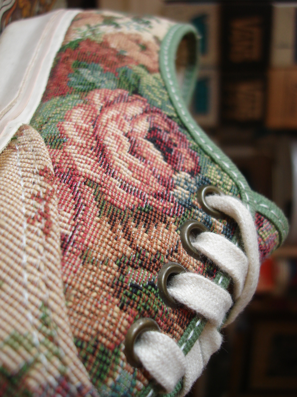 theothersideofthepillow vintage VANS shoes FLORAL TEA TAPESTRY